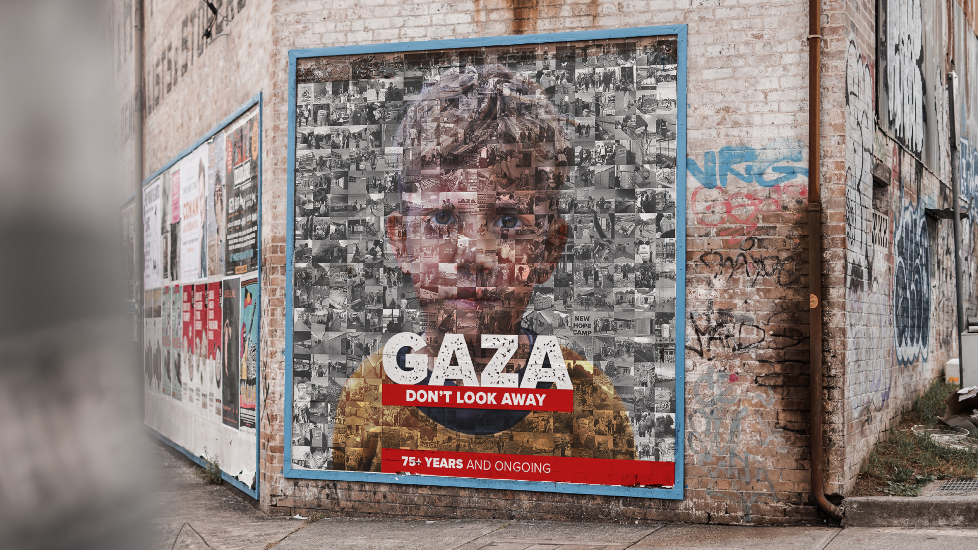Gaza Don't Look Away billboard campaign